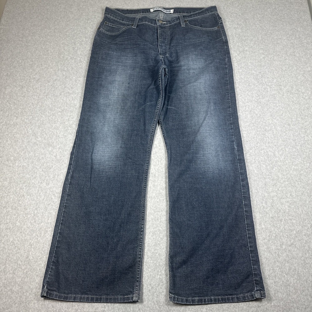 Express Meneker Loose Wide Leg Y2K Jeans Men's 36x30 Dark Wash Fade Grunge